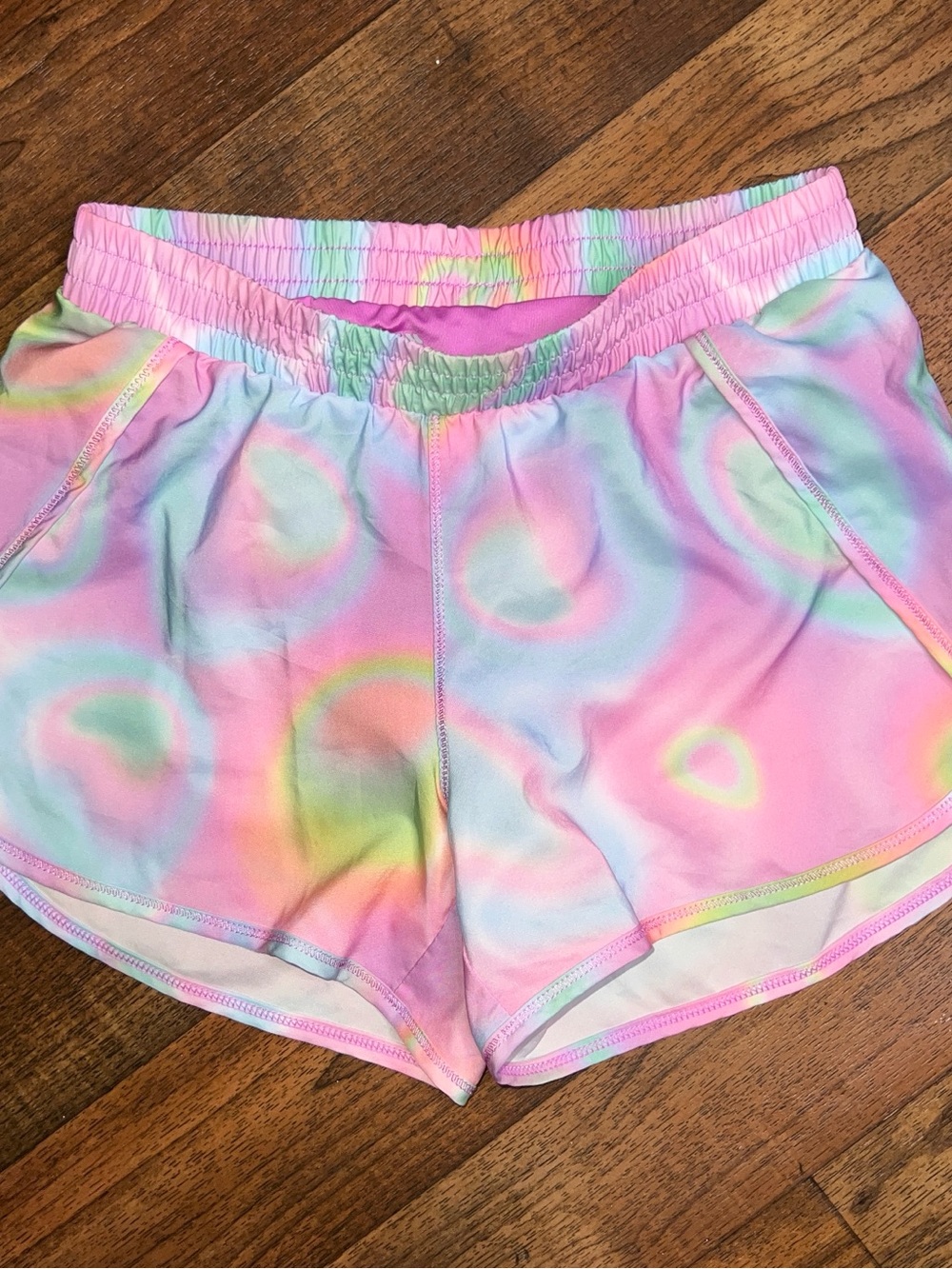 all in motion Pastel Tie-Dye Athletic Shorts - Pink, Mint, Yellow
